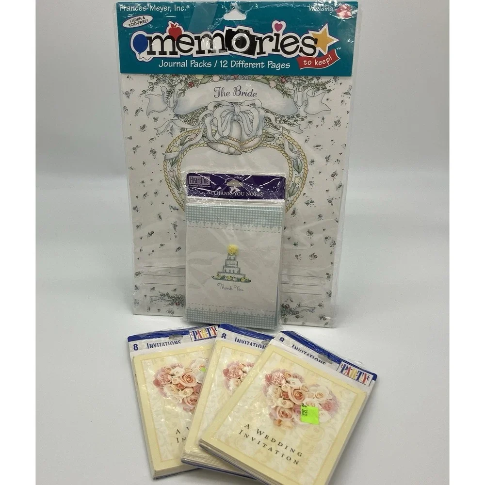 Lot Of 44 Wedding Invitations Thank You Cards Scrapbooking Pages Ephemera New